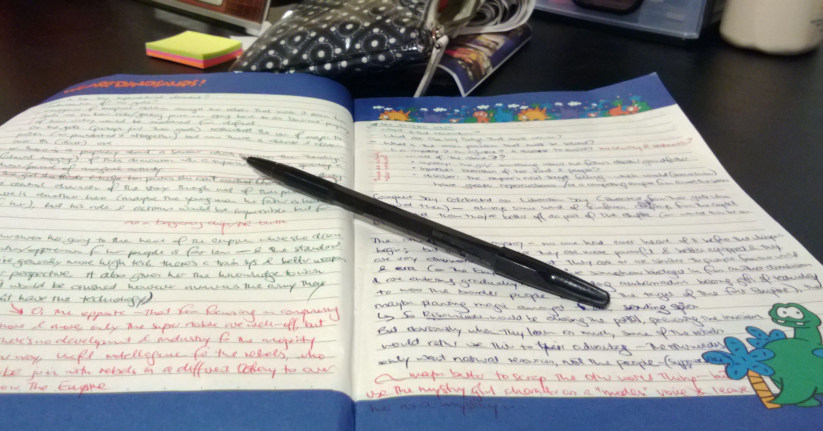 Notebook of novel ideas and planning