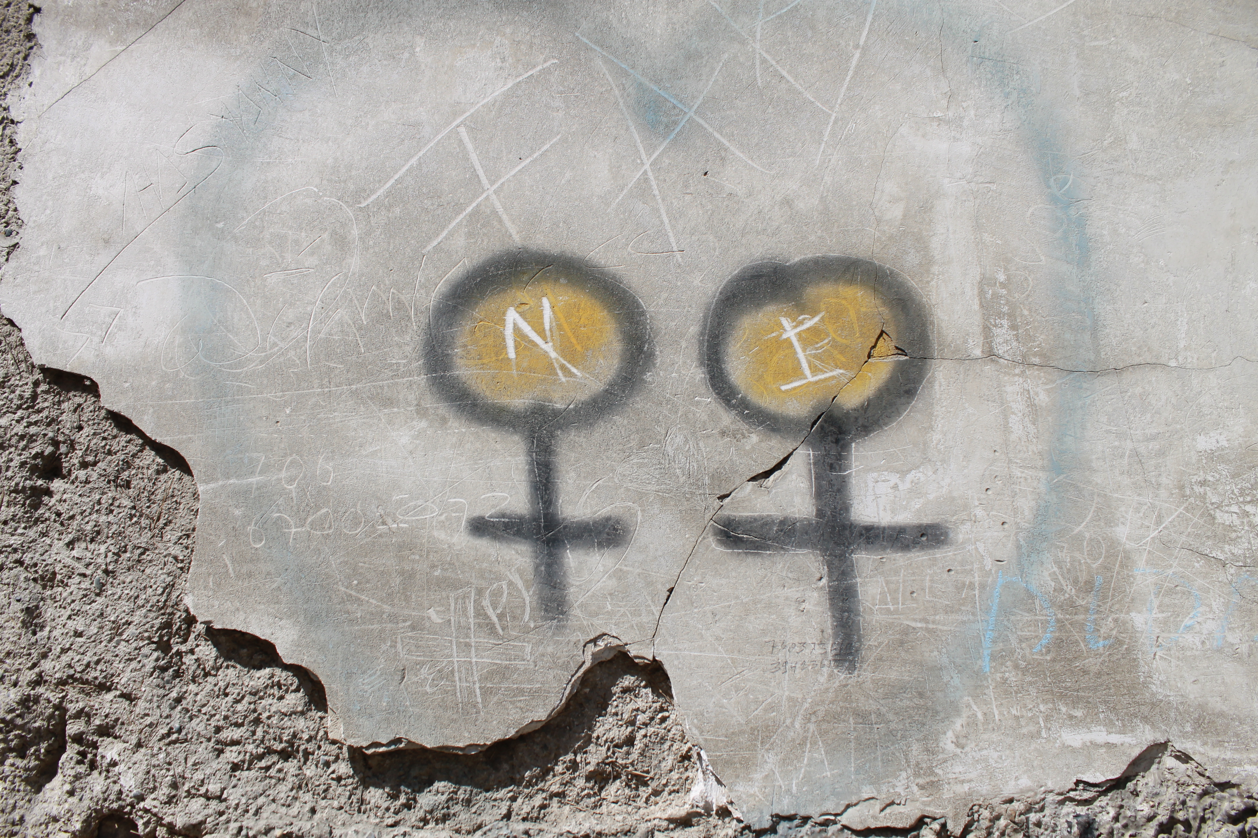 Graffiti on the exterior walls of San Pedro Penitentiary. It made me think of girls, and the girls we work with ...